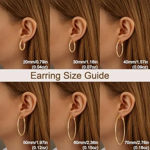 70mm 14K Gold over Sterling Silver Hoop Earrings, view 4
