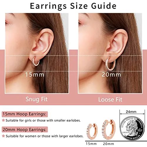 15mm Rose Gold over Sterling Silver Huggie Earrings, Style JP-RC31C, view 3